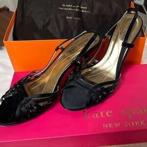 Kate Spade Black Heels with Satin Finish